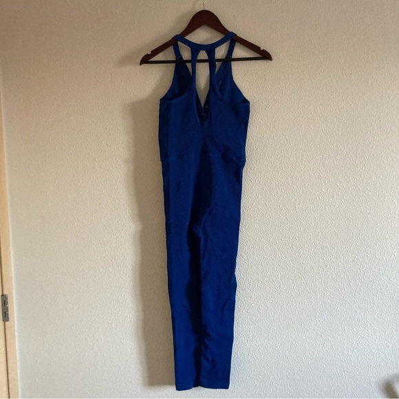 Free People Movement Women's Blue Ribbed Jumpsuit Size M - Picture 2 of 10